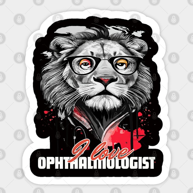 I love Ophthalmologist lion brafdesign Sticker by Brafdesign